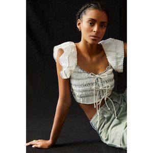 NWT Anthropologie Smocked Pullover Top Size XS